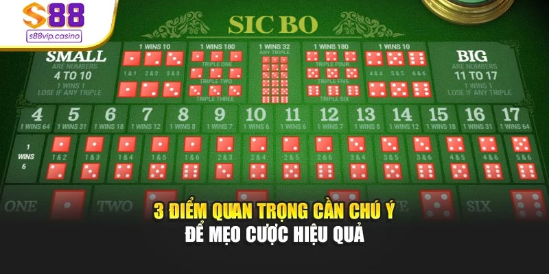 3 điểm quan trọng cần chú ý để mẹo cược hiệu quả